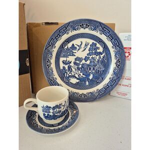 Vitage Churchhill England "Blue Willow" Plate-Coffee Cup and Saucer